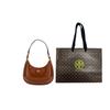 Tory Burch Robinson Magnetic Closure Leather Underarm Bag Crescent Tote Shoulder Bag Women Bags Brown 154729-223