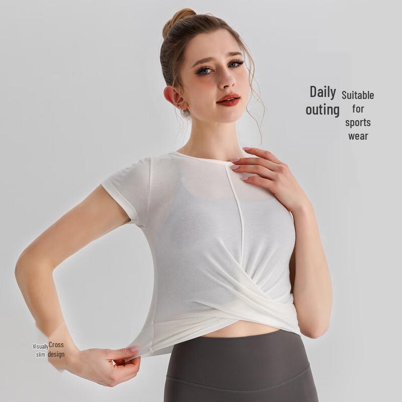 Women s Summer Quick-Dry Yoga Short-Sleeve Top S
