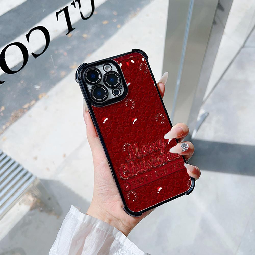 Ae114 Merry Christmas Christmas tree art Electroplated TPU Phone Cases for Samsung A54 A12 A14 S22 S23 S24 Ultra A55 A15 Four Corner Protection Cover