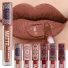 6 Colors Waterproof Liquid Lipstick Matte Velvet Clay Texture Lip Gloss Bohemian Style Earth Brown Lasting Non Stick Cup Makeup