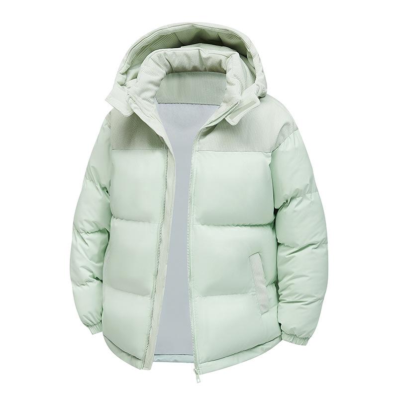 2025 Men's Hooded Corduroy Cotton Jacket with Color Blocking