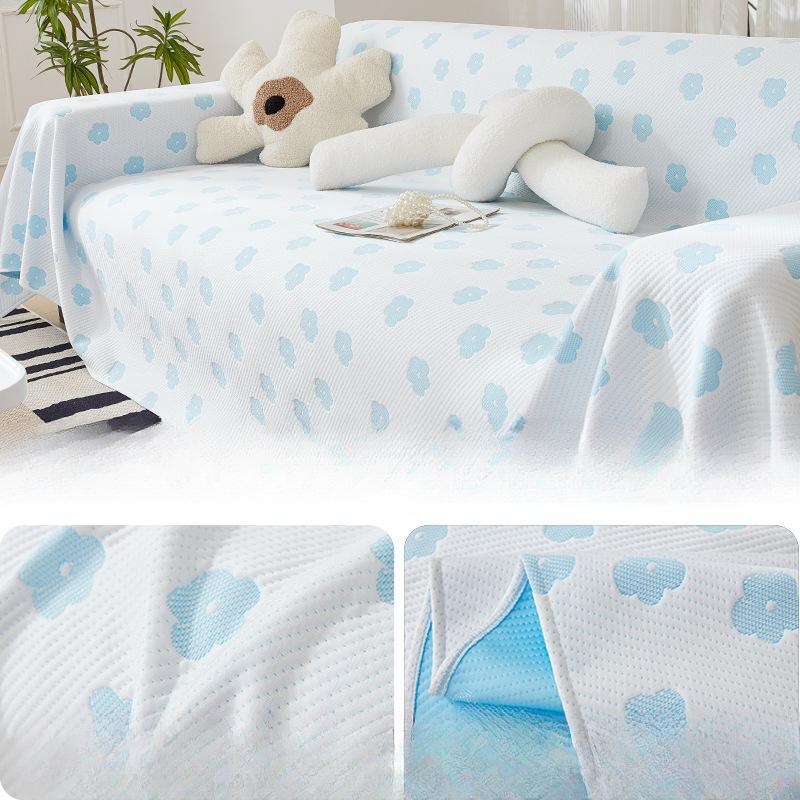 

Летний чехол на диван из ледяного шелка, полностью закрывающий, прохладный на ощупь, универсальный чехол все включено , ленивый цельный чехол-одеяло, полотенце 200*130