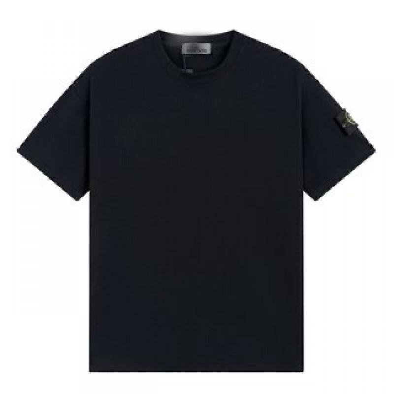 STONE Classic Solid Color Crewneck Sweatshirt Men Women Casual Long Sleeve Pullover With Badge Loose Fit Teenagers