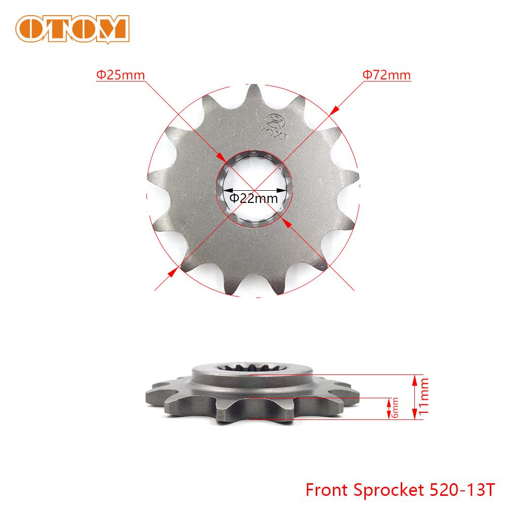 OTOM Motorcycle Front Sprocket NC450 Engine Parts 13T 14T Chainwheel Fit 520 530 Chain For ZONGSHEN KAYO BSE KEWS Motocross Bike