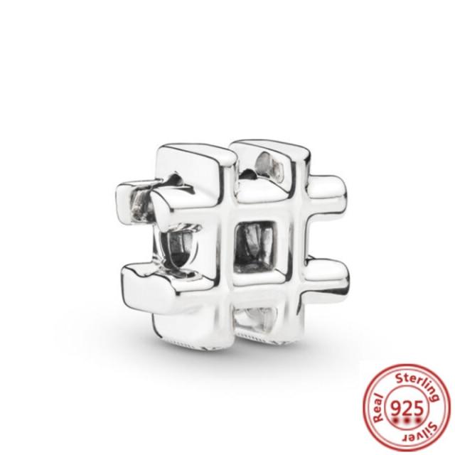 925 Silver Love Collection Beaded Pendant Charm Accessory Bracelet Women 'S Diy Jewelry
