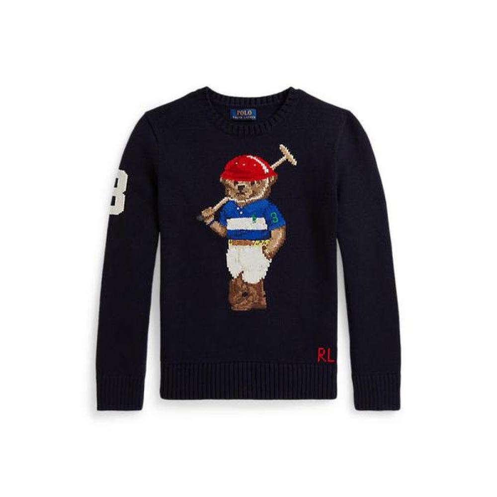 Polo Ralph Lauren Boys 8 18 Polo Bear Crewneck Sweater S