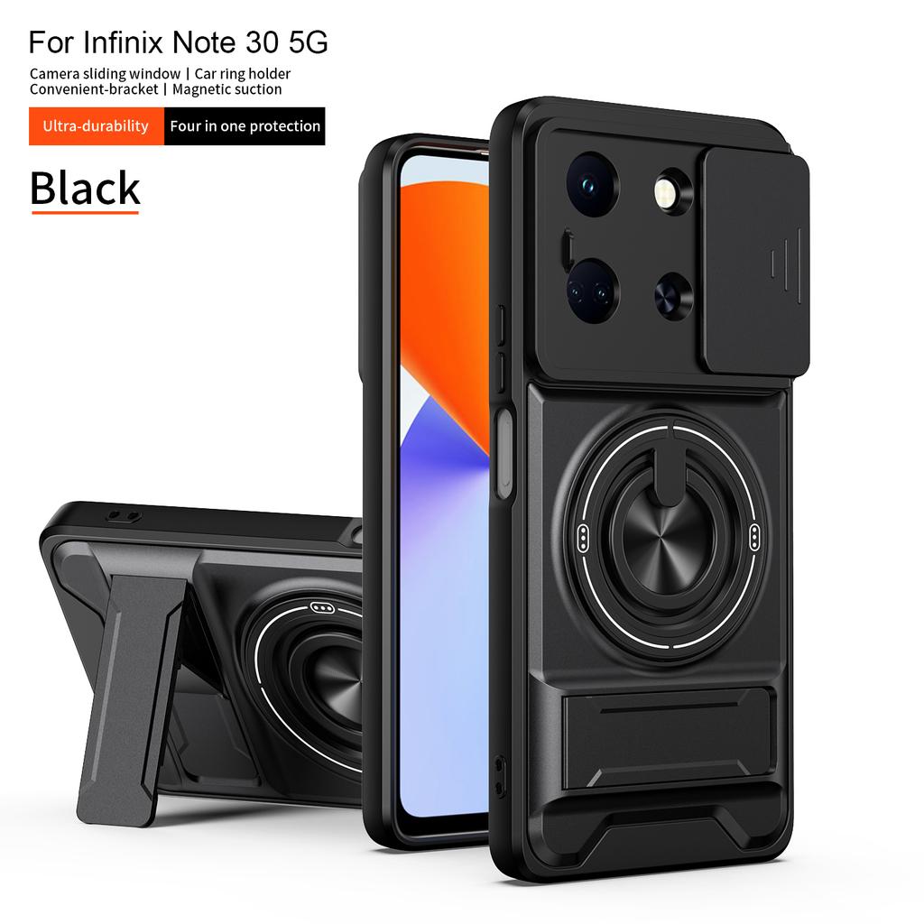 For Infinix NOTE 30 Case Infinix Note 30 5G 4G Cover Magsafe Magnetic Fold Holder Military Armor Camera Protection Cover