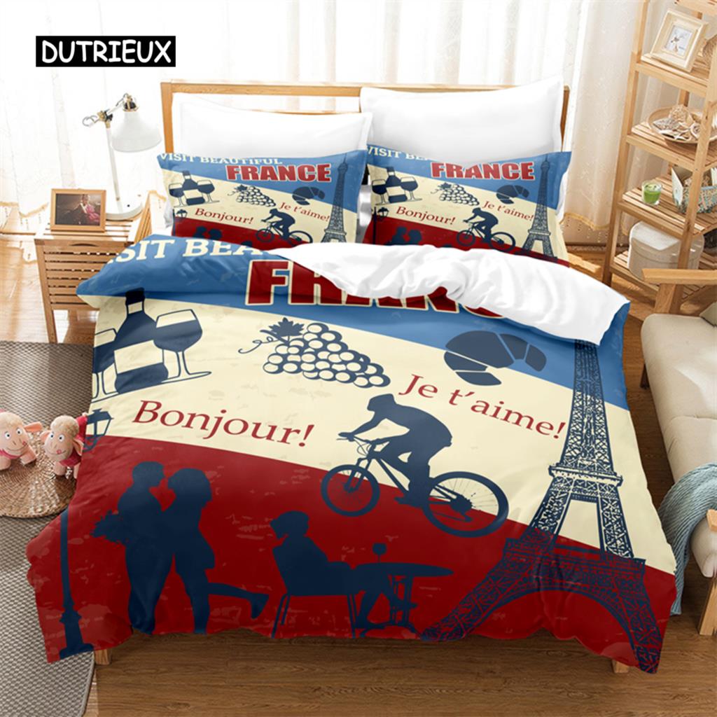 Eiffel Tower Bedding Set Duvet Cover Set 3d Bedding Digital Printing Bed Linen Queen Size Bedding Set Fashion Design