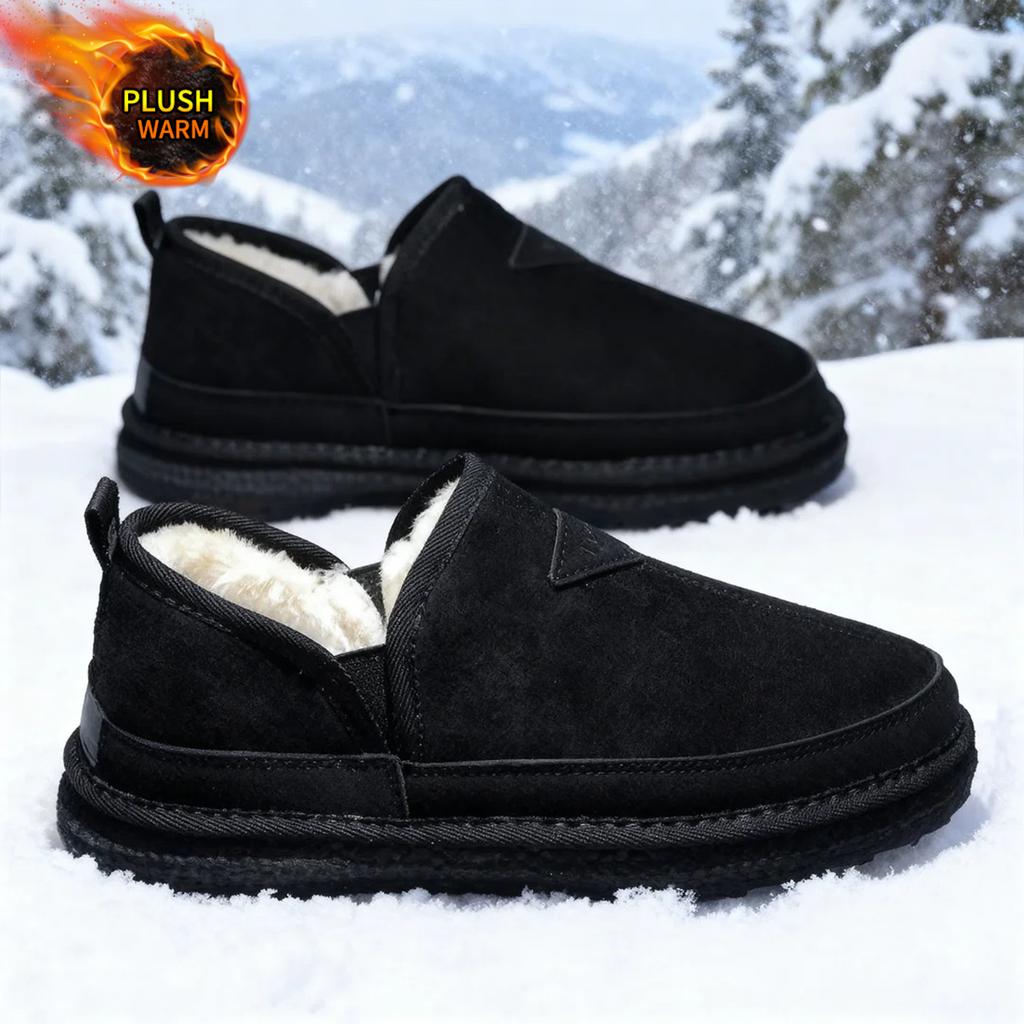 Outdoor Square Headed Men's Casual Shoes Man Walking Shoes Leather Men Punching Loafers Handmade Flats Slip-On Mens Mocasines