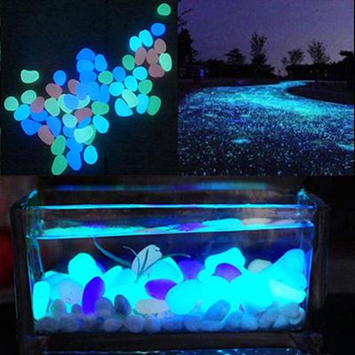 10Pcs Glow In the Dark Pebbles Artificial Stone Walkway Aquarium Fish Tank Decor