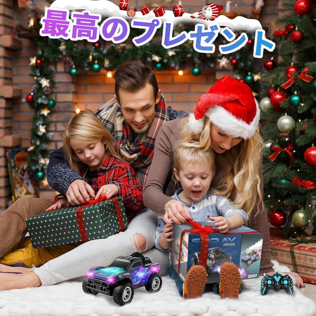 RC Car for Kids, Off-Road Jeep Toy with Spray, Music, and LED Lights, 70 Minutes of Operation, 2.4GHz Remote Control, Indoor and Outdoor Use,