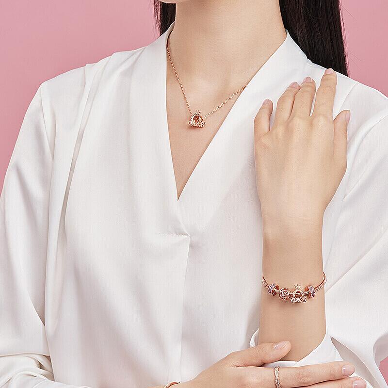 Pandora Rose gold Galaxy Love alloy, gold-plated, silver-plated bracelet for women B801392