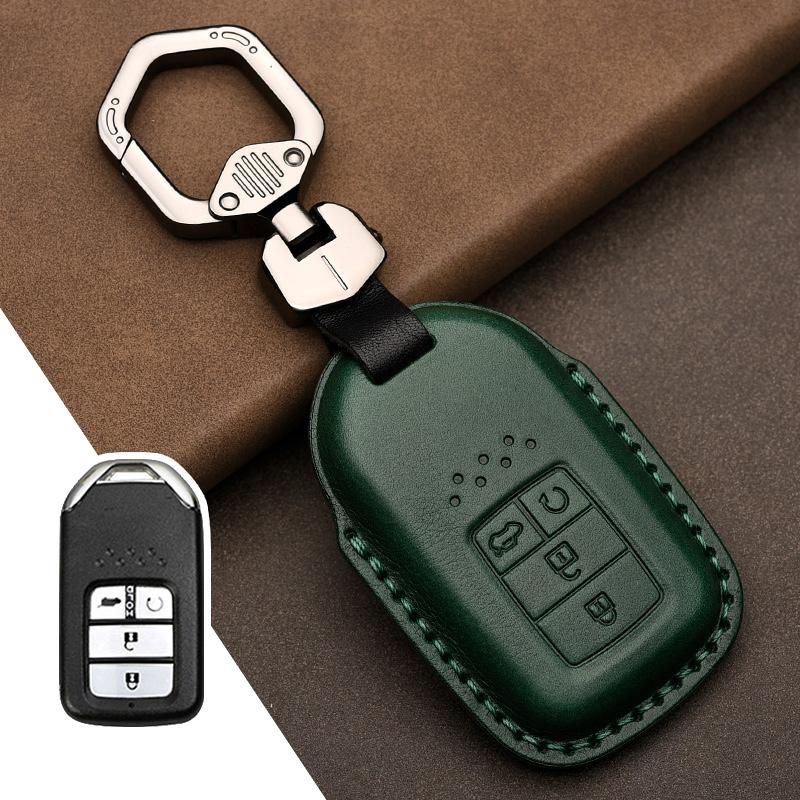 Leather Car Key Case Cover Shell for Honda Civic Accord Fit Hrv Crv Jazz City Protector