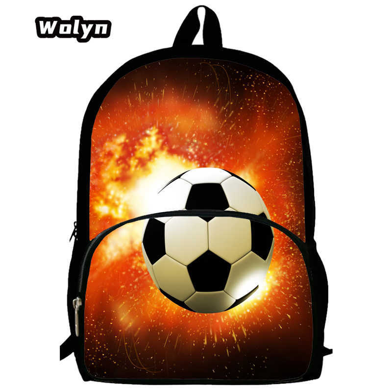 Football School Bag High Definition Waterproof Printing Multi-Functional Load Reduction Ridge Backpack