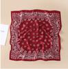 Black and White Cashew Floral Silk Scarves Wholesale Hot-selling, 71cm Headscarves, Headscarves, Square Scarves for Women, Summer Thin Scarves