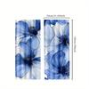 2pcs Blue and Silvery Watercolor Flower Curtains   Thermal Insulated Blackout Drapes