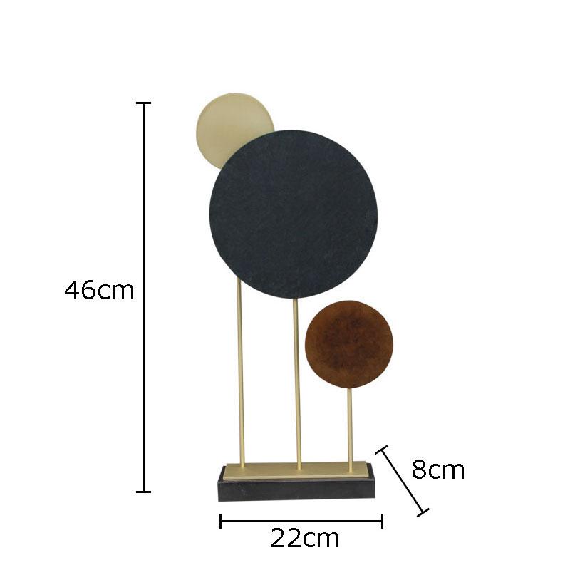 Minimalism Circular Geometric Alloy Crafts Marble Base Creative Ornaments Desk Decoration Gold-plated Statue Modern Home Decor