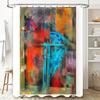Shower Curtain Waterproof Abstract Ocean Wave Art Bathroom Decor Set Modern Coastal Home Textile Beach Theme Backdrop