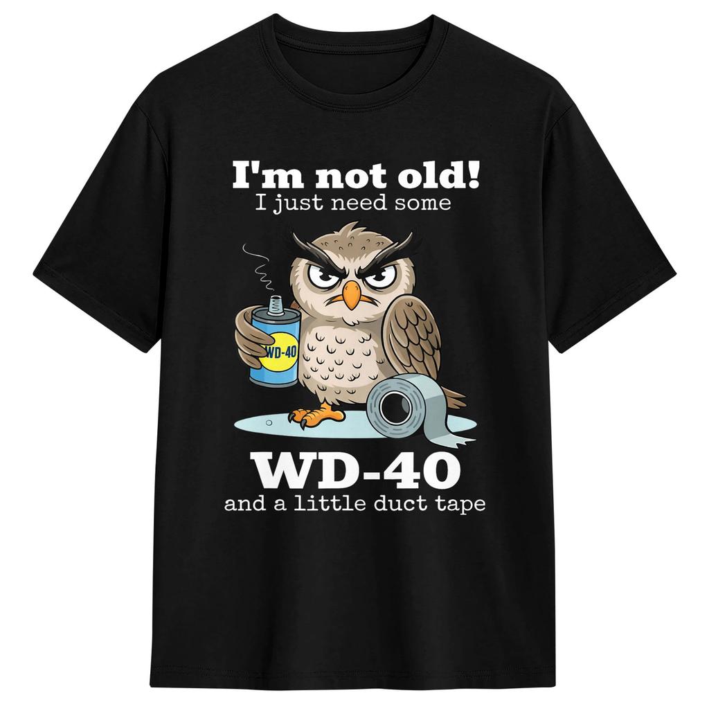 T-shirt Vintage Été Je Ne Suis Pas Vieux J'ai Juste Besoin de WD-40 Un Peu de Duct Tape T-shirts Loisirs 100% Coton Idée Cadeau