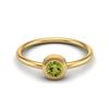 4mm Round Peridot 925 Sterling Silver Gold Vermeil Solitaire Bezel Set Women Wedding Ring