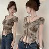 Oversized V Neck Sleeveless T Shirt With Tie Details For Summer Casual Wear