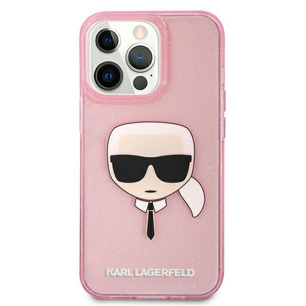 Karl Lagerfeld Klhcp13Xkhtuglp Iphone 13Pro Max 6,7 Różowy/Pink Hardcase Glitter Karl`s Head