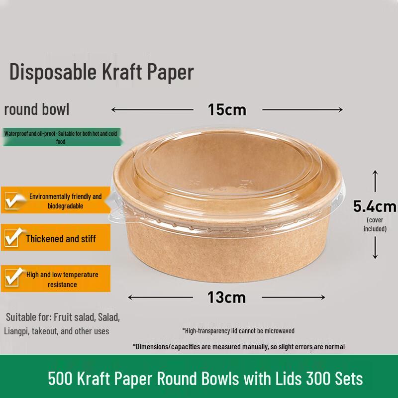 Homeglen Disposable Kraft Paper Salad Bowl
