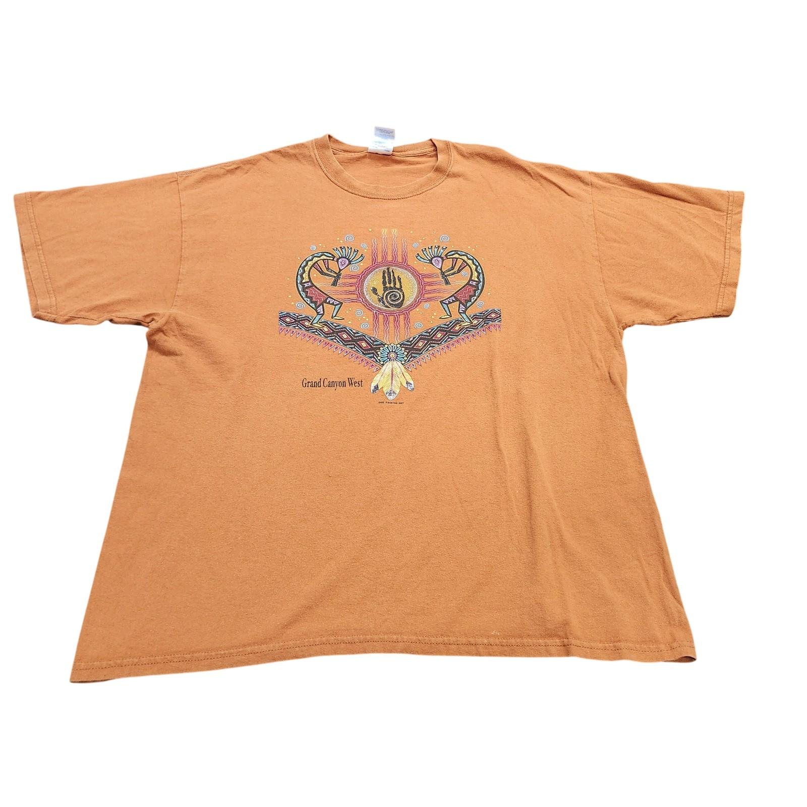 Gildan Shirt Mens XL Orange Grand Canyon West Graphic Tee Southwestern Souvenir Unisex T-Shirt S