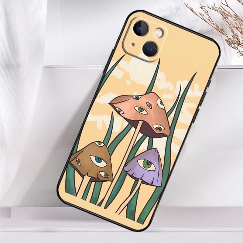 Psychedelic Mushrooms Florals Shockproof Case For iPhone 17 15 16 Pro Max 11 14 Plus 12 13 Mini 16e 17 Air Phone Cover