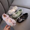 Spring-autumn Girls' Ladylike Bowknot & Pearl Student Girl Princess Baby Flat Shoes, Leather Shoes, Dance Performance Shoes
