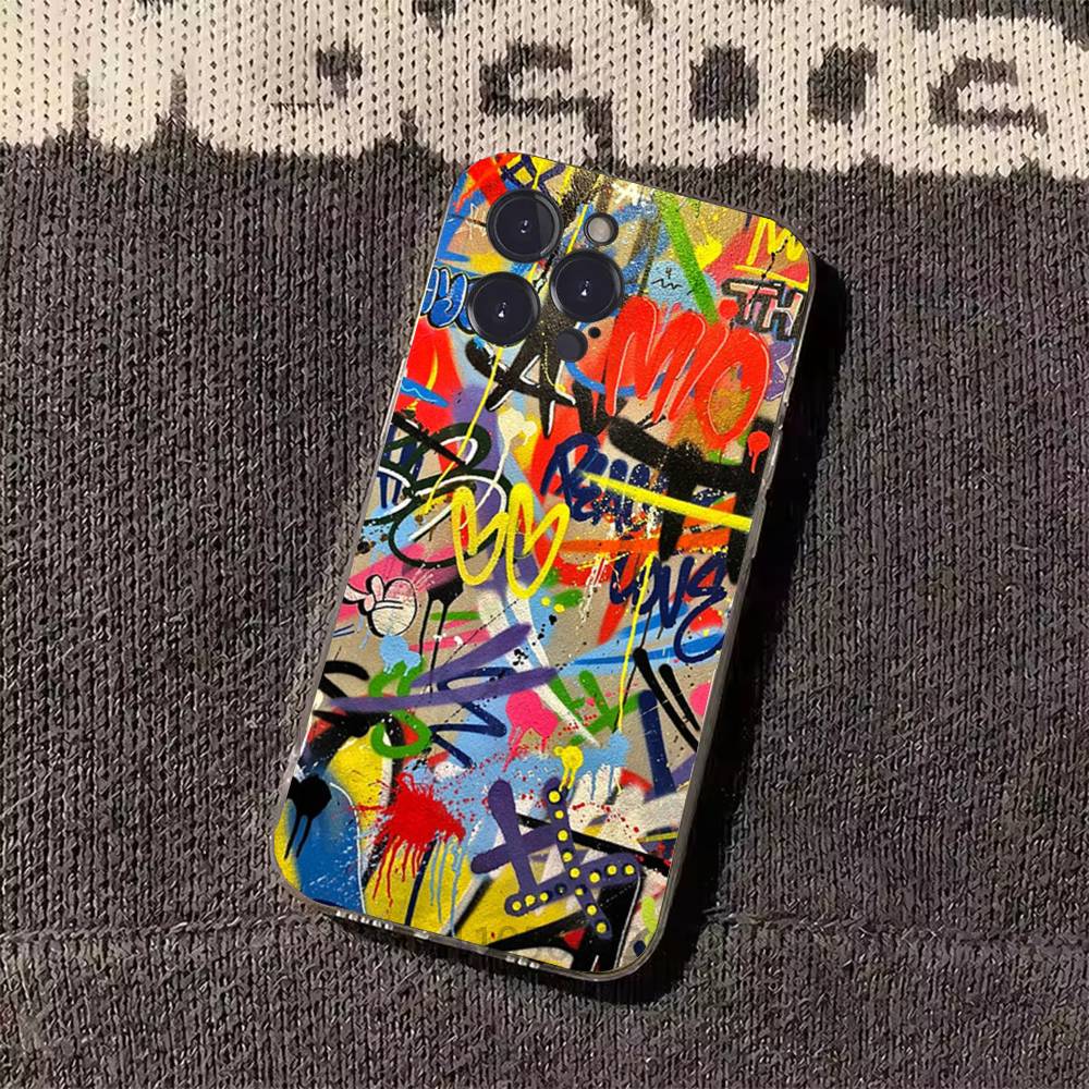 Colorful graffiti Phone Case for iPhone 11Pro 13 12 11 Pro Max 16e 17 Air 16 15 14 Plus 11ProMax