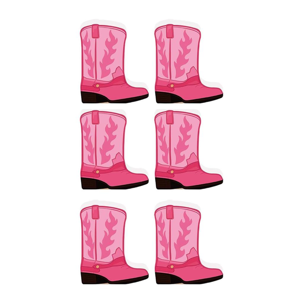 6 Pieces Western Cowboy Boots Flower Boxes Artwork Theme Party Decorations for TV Cabinet Bedroom Cafe Holiday Living Room