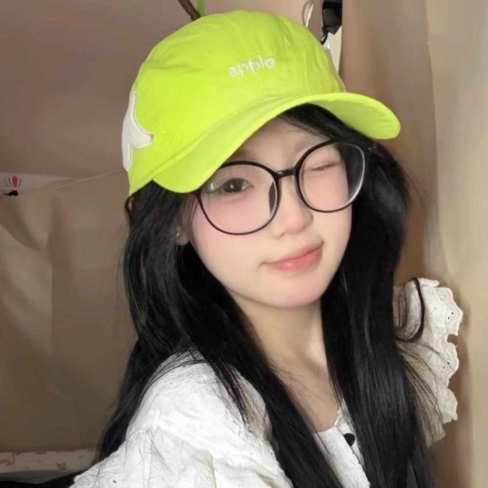 Cotton Embroidered Letter Hat Peaked Creative Fruits Cap Simple Fruits Baseball Cap  Girl