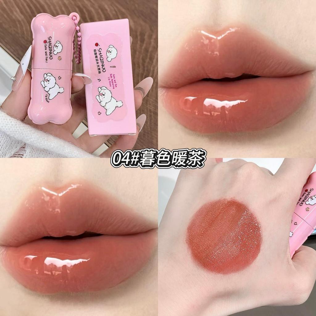 SHAQINUO Moisturizing Glossy Lip Glaze – Hydrating, Clear, Watery Mirror Finish for a Natural Look.