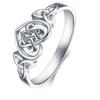 WOSIKATE Classic Heart-Shaped Celtic Knot Engagement Ring For Women  CopperPlated Fashion Jewellery Finger Ring