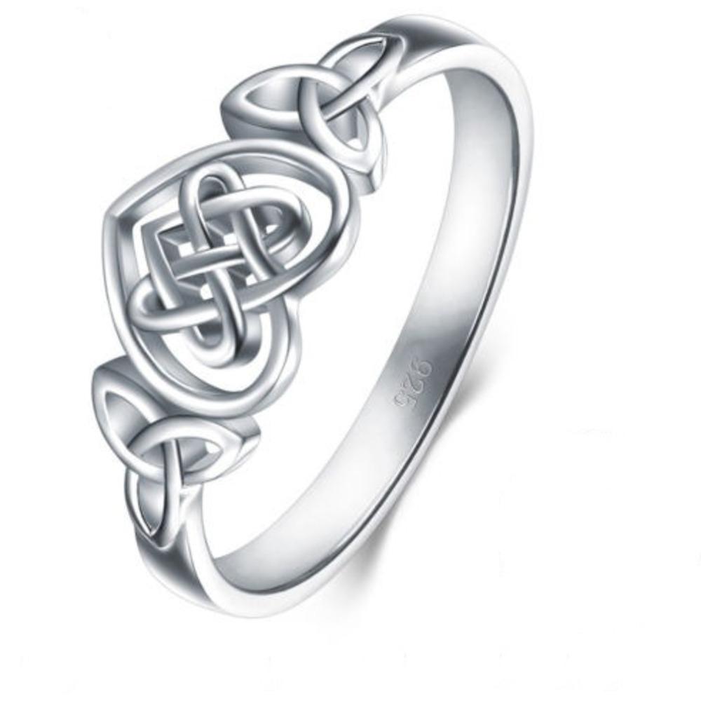 WOSIKATE Classic Heart-Shaped Celtic Knot Engagement Ring For Women  CopperPlated Fashion Jewellery Finger Ring