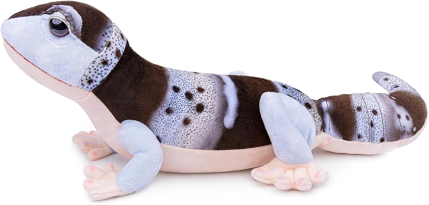 

[Реалистичный дизайн] 15-дюймовая плюшевая игрушка леопардового геккона (Серо-коричневый) Милая игрушка-подушка для тела для мальчиков Идеальный подарок в стиле рептилии для домашнего декора