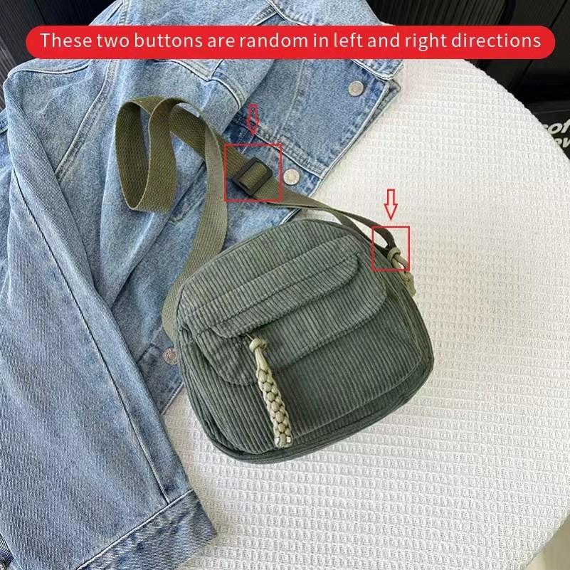 Youth Fashion Small Shoulder Bag With Hidden Zipper And Multicolor Cotton Material