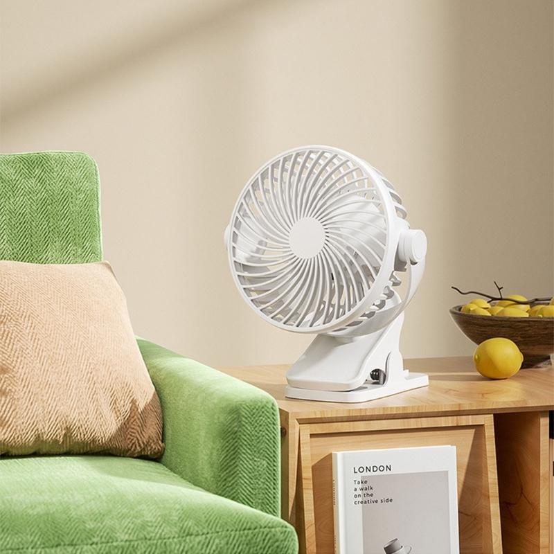 Efficient Clip On Fan with Adjustable Angle and Quiet Operation USB Rechargeable Fan Cooling Device for Home Or Gym