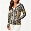 Chaqueta Ligera con Cremallera y Capucha para Mujer con Bolsillos de Manga Larga Estampada Protección Solar Ropa de Abrigo para Actividades al Aire Libre