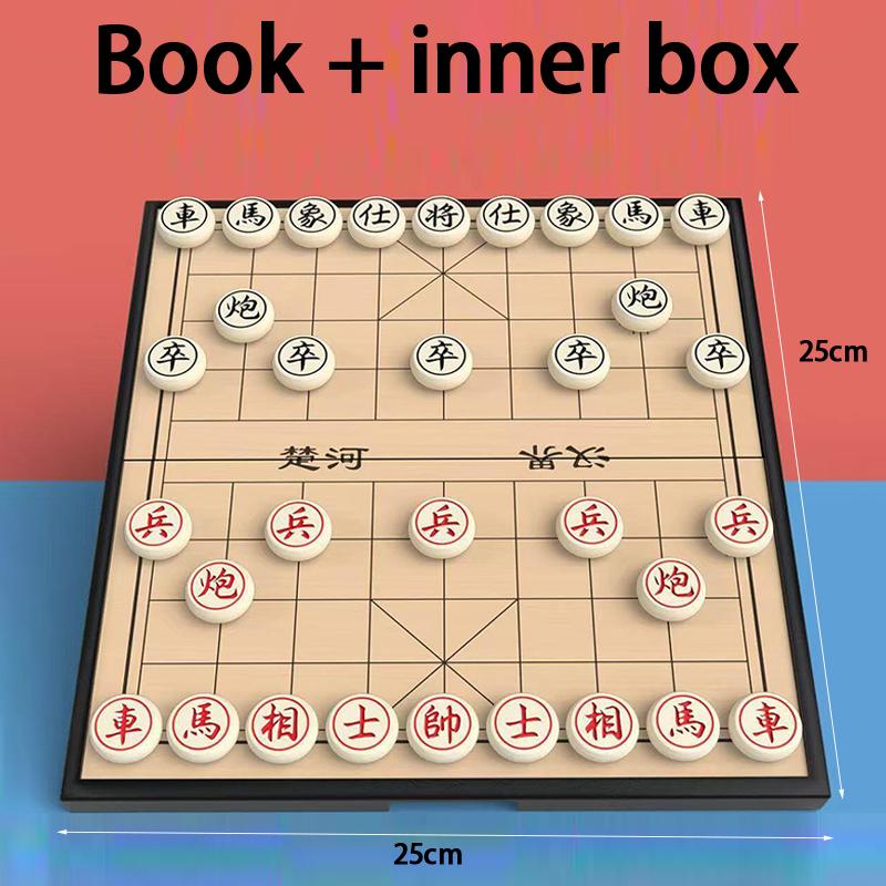 Großes chinesisches Schachspiel Tragbares magnetisches und klebendes Brett Strategie-Spiel-Set zum Lehren Lernen Partys Zuhause