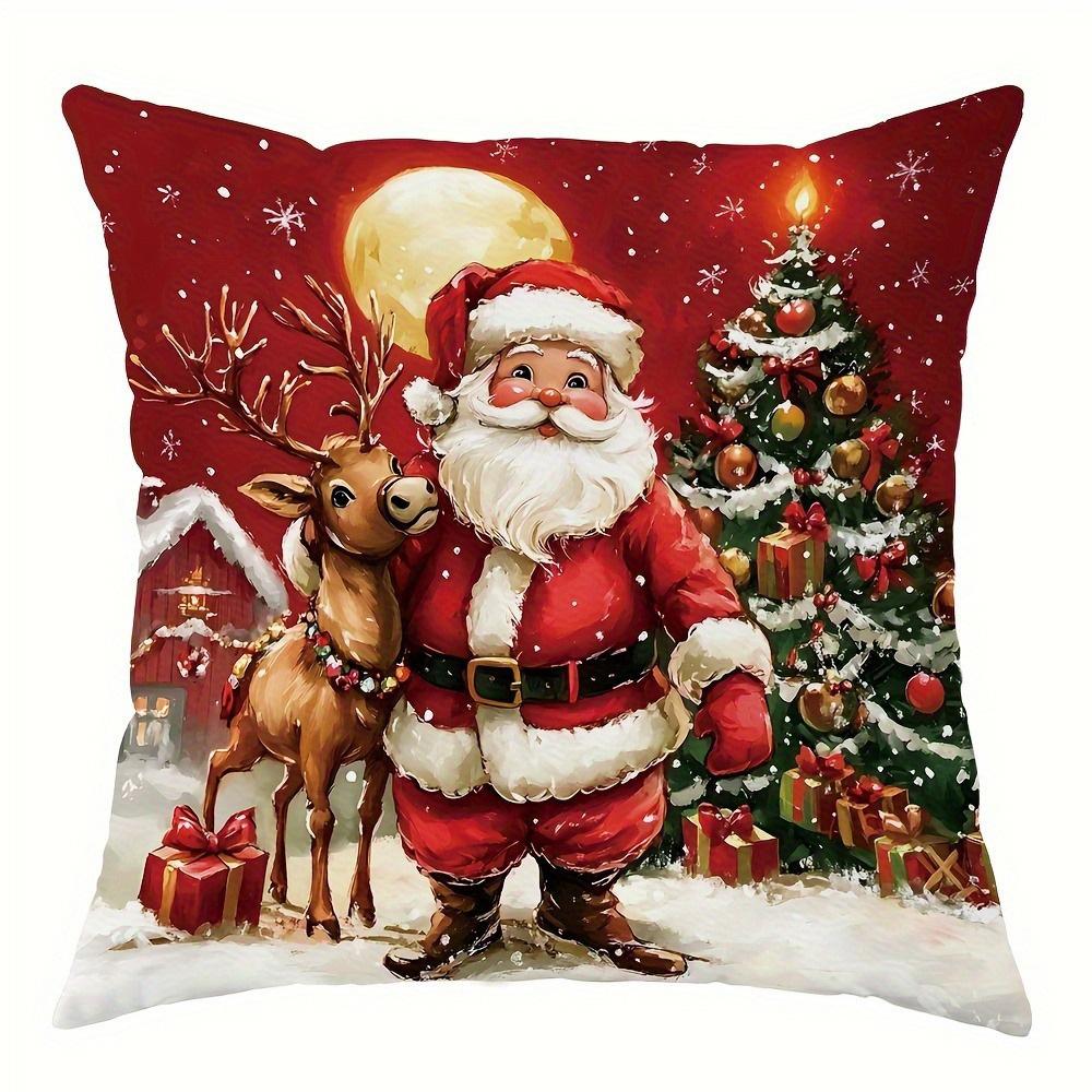 1pcs Christmas Santa Snowman Pillowcases ,Suitable for Christmas home decoration pillowcase, without pillow core.