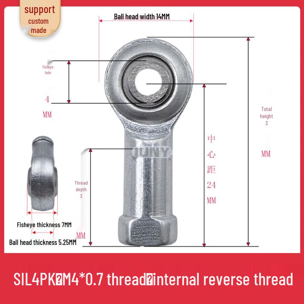 Spherical Plain Bearings: Universal Joint Ball Joint Rod End, Internal SI, External SA, Sizes 5-40