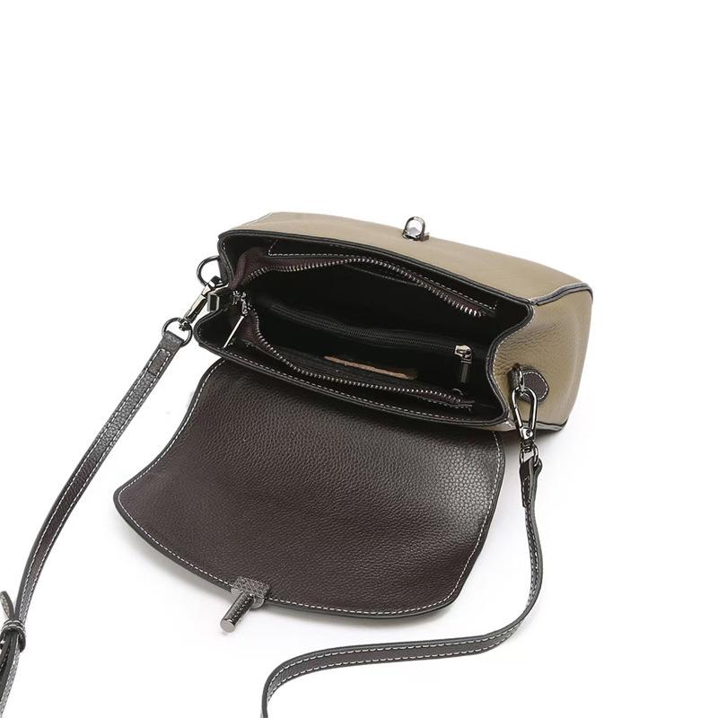 2026 Summer Women's Top-Grain Leather Crossbody - Compact Work-to-Weekend Square Bag, Ladies' Small Purse for Essentials