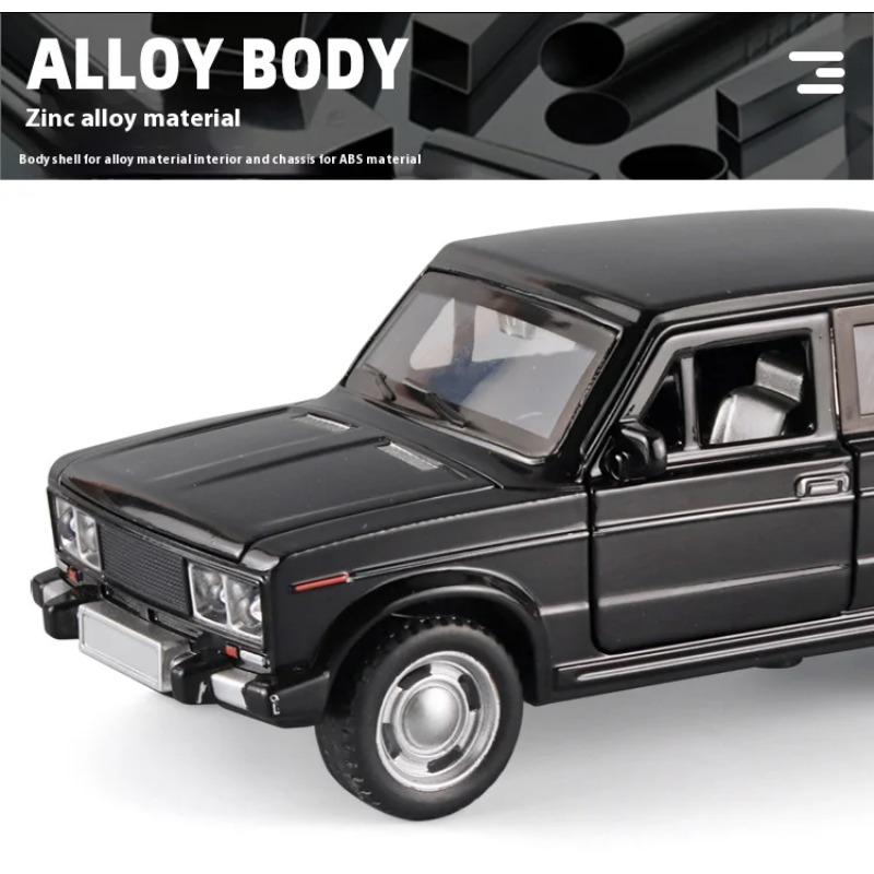 1/32 Retro LADA Alloy Car Model Toys, Car Center Console Interior Decorations, Cool Desktop Ornaments, Adult Christmas/Birthday Gifts