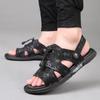 2024 New Summer Leather Dual-purpose Beach Sandals Men Slippers Holidays Sandals Beach Shoes Men Soft Breathable Casual Shoes