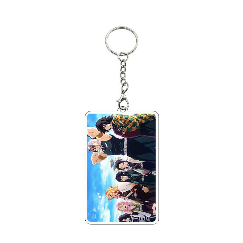 Fashion Anime Acrylic Keychain Accessories Tomioka Giyuu Kanroji Mitsuri Nezuko Cartoon Car Charm Pendant Gifts Toys Wholesale