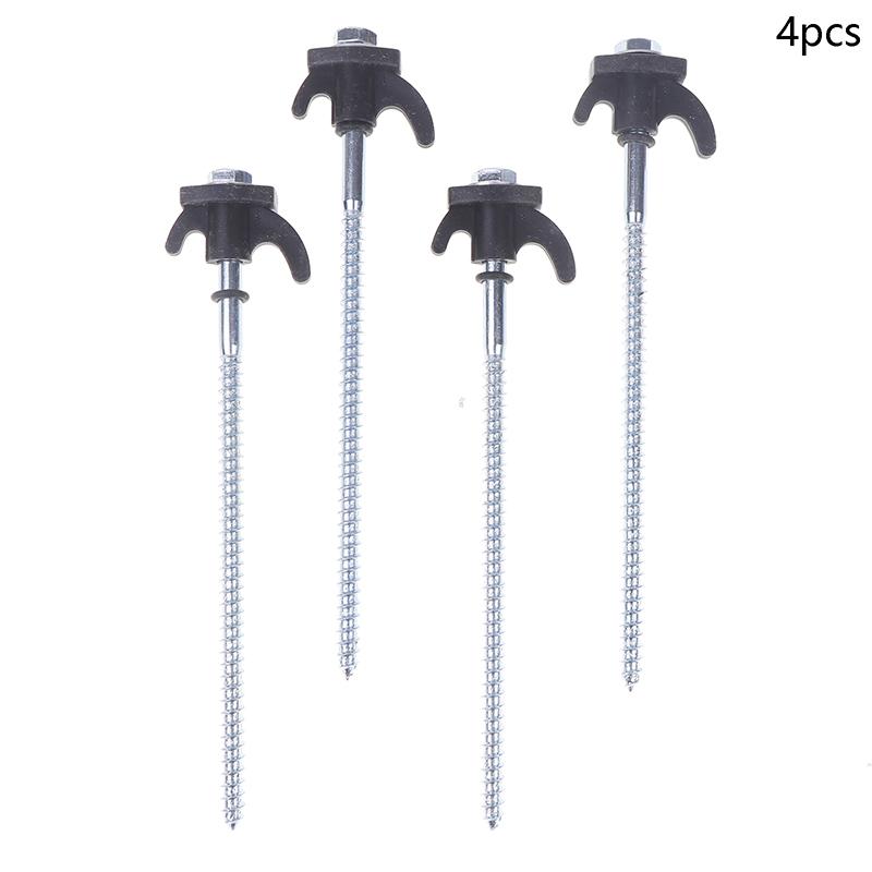 

4Pcs Screw Anchor Tent Stakes 20Cm Carbon Steel Tent Pegs Spike Hook Camping Tent Nail Spiral Screw With Hex Socket Stakes чорний