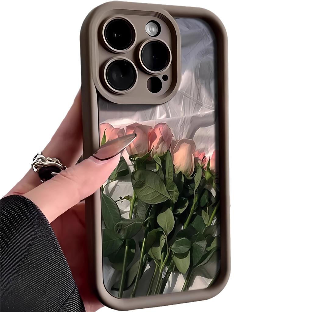 Rose Skin Feeling Shell High-end for IPhone15 Mobile Phone Case for Apple 14/13 All-inclusive