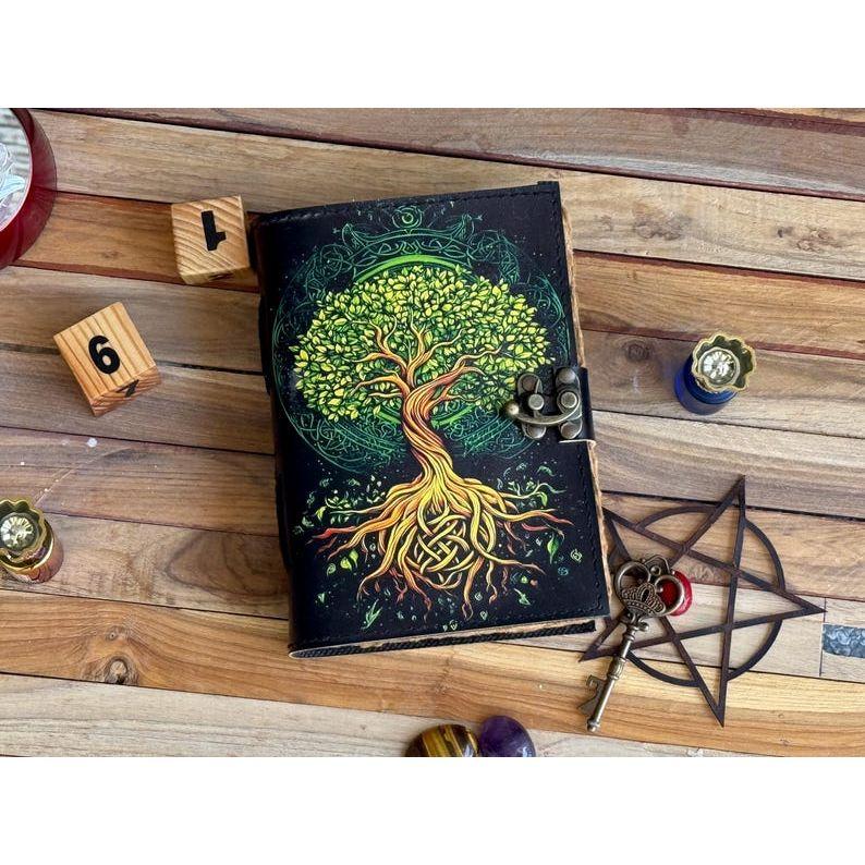 Leather Journal Tree of Life - Genuine Leather Notebooks For Women - Beautiful Journal For Sketches Book Traveling Book Blank Spell Book
